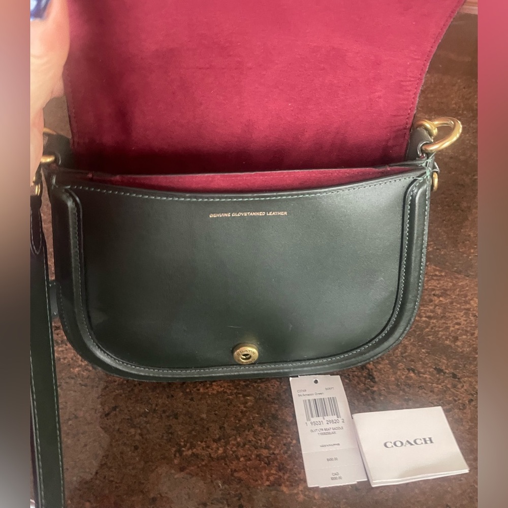 Coach Dark Green Leather Beat Crossbody Bag. Tags. - Picture 4 of 8
